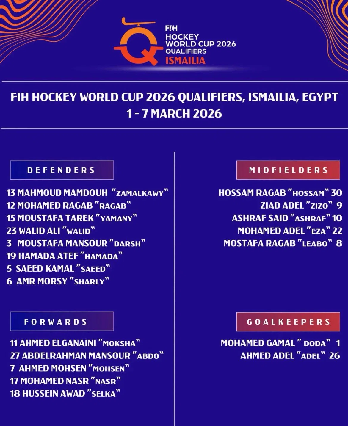 Egypt is ready for the FIH Hockey World Cup 2026 Qualifiers in Ismailia